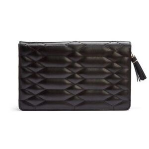 WOLF Black Quilted Clutch